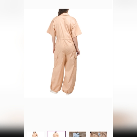 Zara Oversized Gabardine Windbreaker Military Utility Cargo Jumpsuit SZ M - Picture 5 of 13